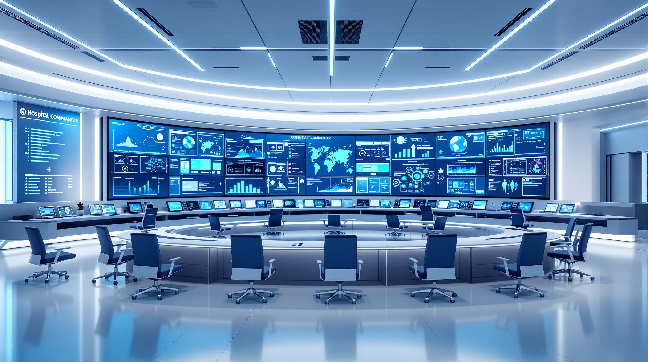 Healthcare agent system command center with patient monitoring and coordination dashboards